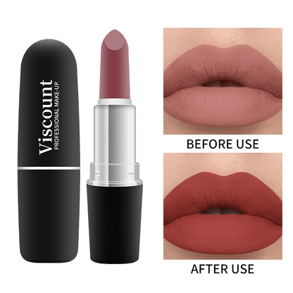 New Frosted Bullet Fog Matte White Lipstick Small Pepper 12 Color Moisturizing Lipstick
